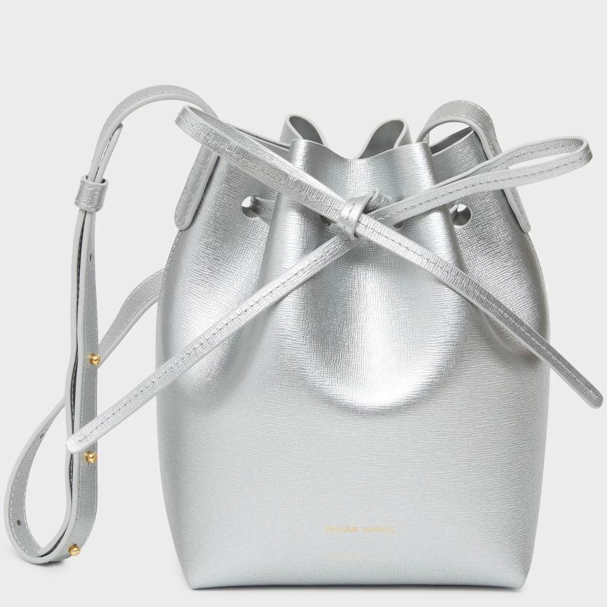 Women\'s Mansur Gavriel Mini Mini Bucket Bags Silver | AU 1658ZG